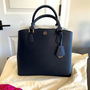 Robinson Tory Burch Shoulder Tote Navy